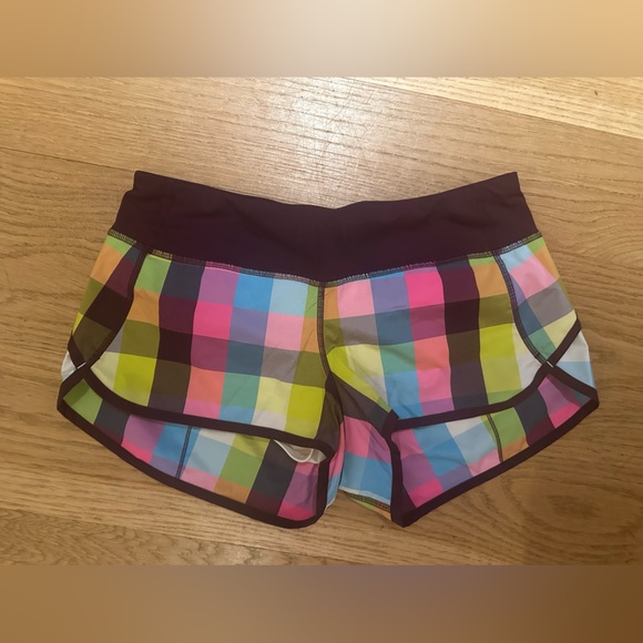 Lululemon Run: Speed Short in Sea Check Multi / Plum | Size 6 | Rare - Picture 13 of 14
